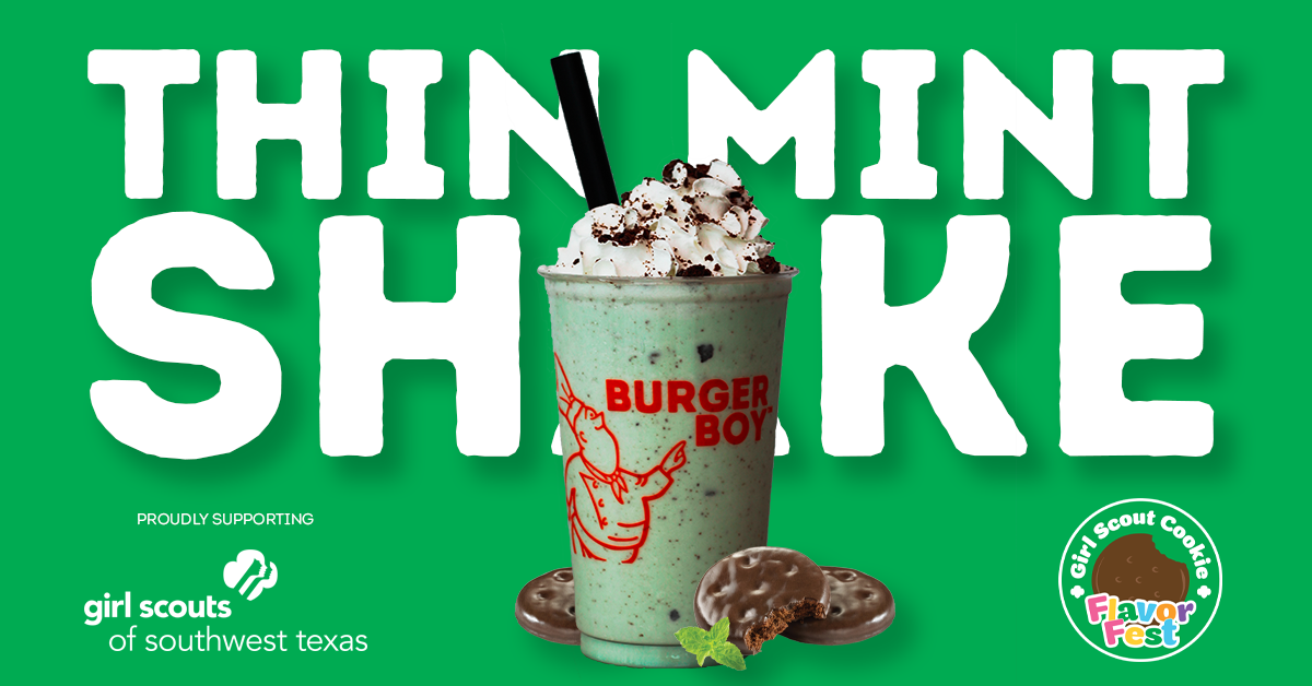 Thin Mint Shake Arrives Feb 12th as Burger Boy Partners with Girl Scouts